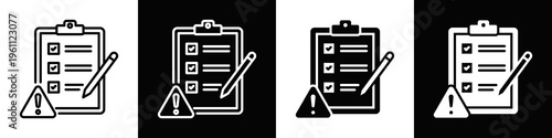 Incident Reporting Icon In Black And White Filled Style.