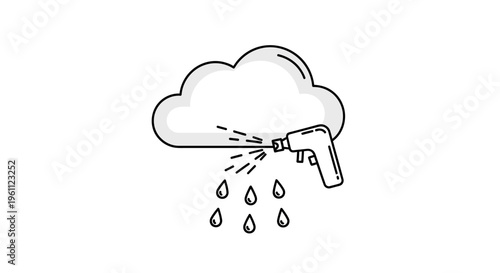 Water Spraying from Shower Head.