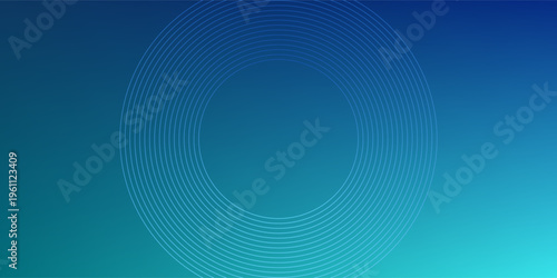 Blue-green gradient studio room, abstract background pattern, walls and floor reflect neon lights, dark tones and feel  speed of digital technology connected blue-green background. Future technology.