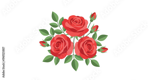 A vibrant bouquet of roses in full bloom arranged artistically