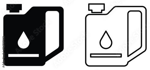 Gasoline Can Icon Fuel Storage, Safety Transport Concept Design Vector illustration