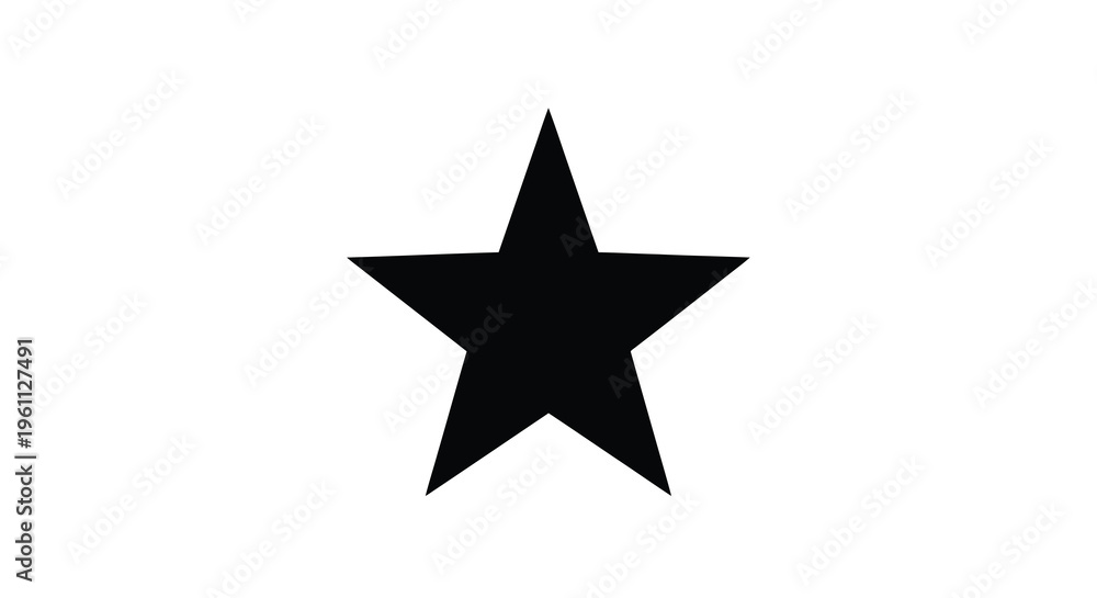Fototapeta premium A simple black star shape isolated on a white background silhouette
