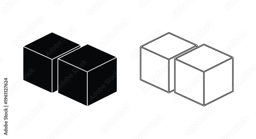 Fototapeta premium Abstract geometric shapes in black and white a stark silhouette