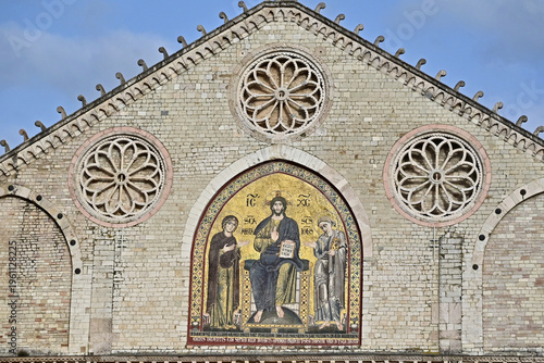 Canvas Print Spoleto: dettagli della facciata del Duomo di Spoleto (Cattedrale di Santa Maria