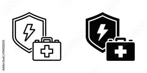 Incident Response icon set with style outline and solid. vector simple elements for design and presentation.