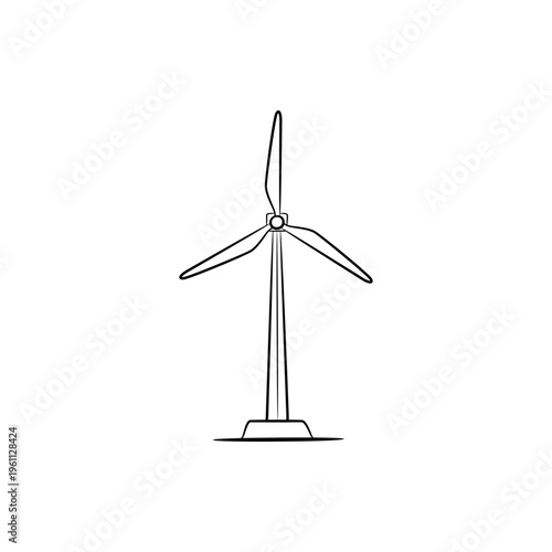 Wind Turbine Renewable Energy Line Art