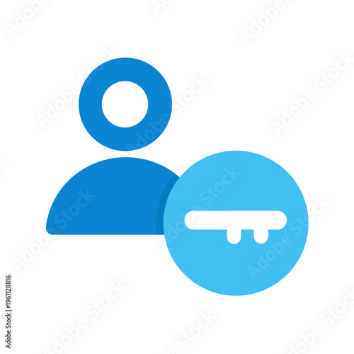 User profile icon with key symbol representing account access or security login