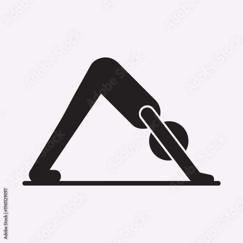Stick Figure Inverted V Yoga Pose Stretching Flexibility Concept Minimal Black Vector Silhouette Illustration