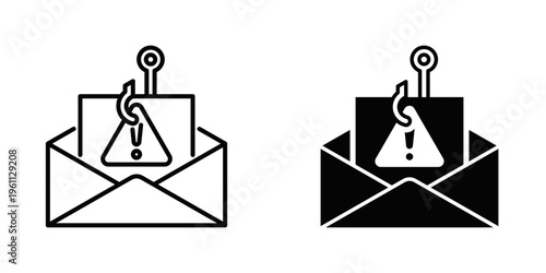 Phishing Alerts icon set with style outline and solid. vector simple elements for design and presentation.