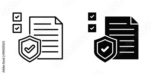 Security Policies icon set with style outline and solid. vector simple elements for design and presentation.