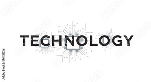 abstract technology background silhouettes circuit lines and connections futuristic digital pattern