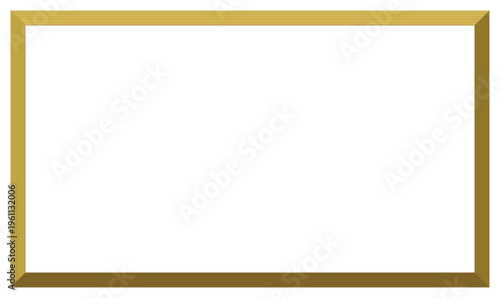 Gold Rectangle Frame Vector Illustration for Luxury Certificate Award and Elegant Business Banner