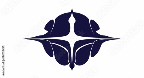 Symmetrical abstract dark blue design with a starburst center