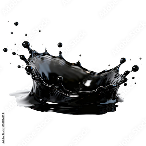 Oil Liquid Splash Isolated on Transparent Background, Generative AI