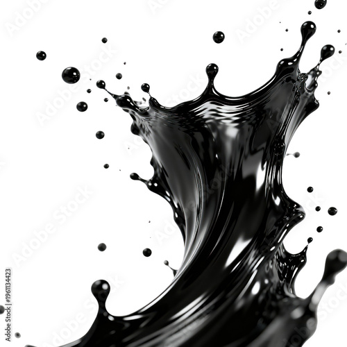 Oil Liquid Splash Isolated on Transparent Background, Generative AI
