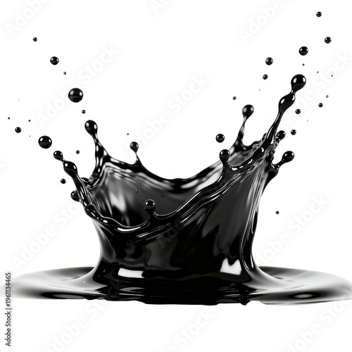 Oil Liquid Splash Isolated on Transparent Background, Generative AI