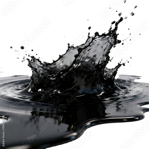Oil Liquid Splash Isolated on Transparent Background, Generative AI