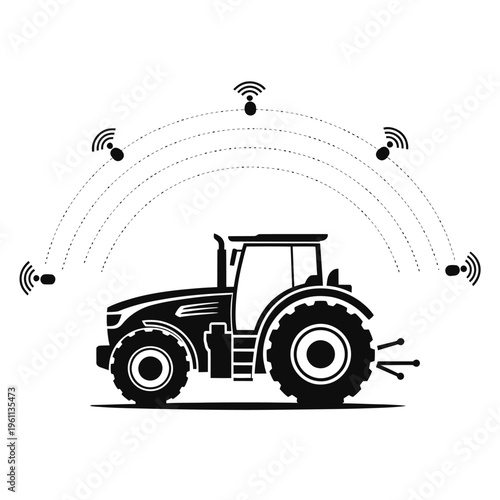 Smart farming technology a tractor connected by wireless signals