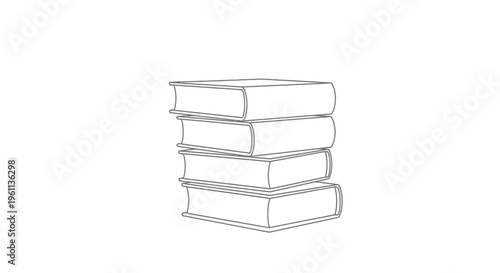 Stack of books, book pile, vector illustration, educational icons