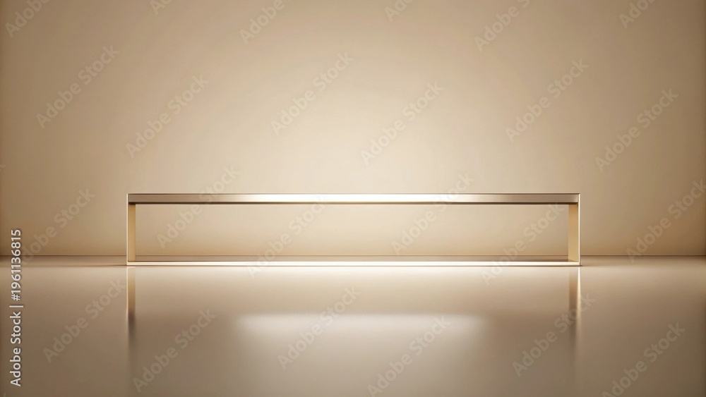 Obraz premium Illuminated Minimalist Rectangle Table on Reflective Surface