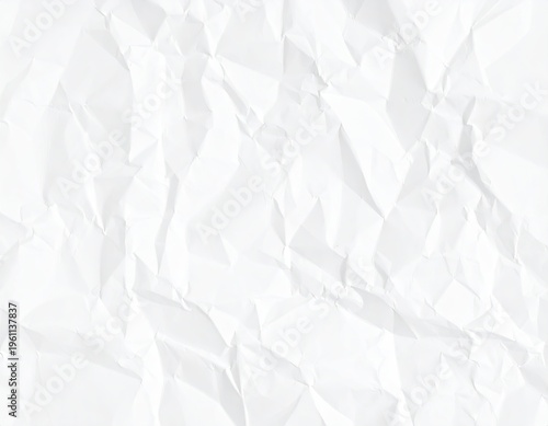 Textured close-up of a crumpled, white paper sheet
