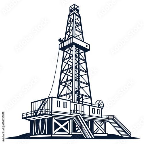 An illustration of an oil rig