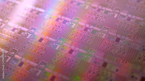 Silicon semiconductor wafer used in electronics, slice or substrate slice of crystalline silicon