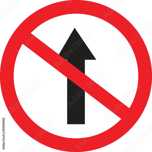 No Entry Sign with Arrow.