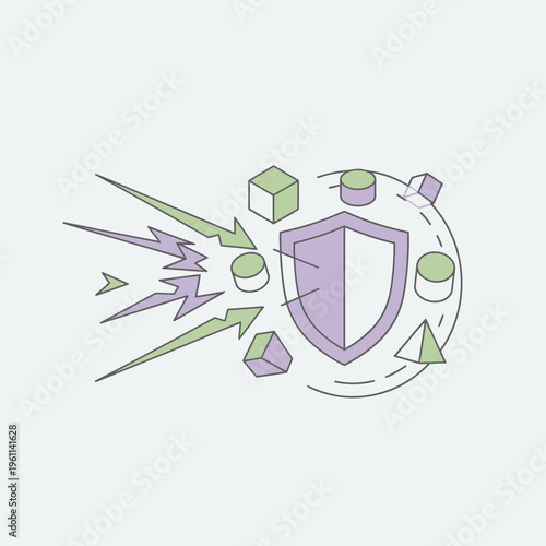 Cybersecurity Shield Defending Against Digital Threats and Data Attacks.
