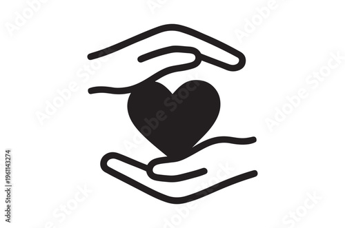Hands gently cradling a heart representing care and protection
