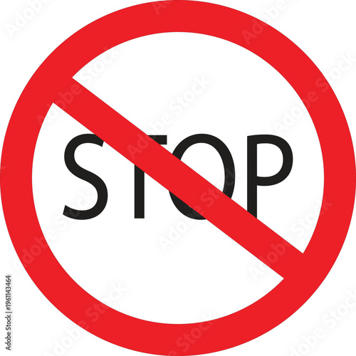 Prohibited Stop Traffic Sign Symbol.