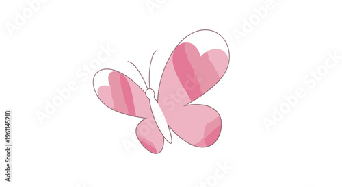 Pink Butterfly with Heart Shaped Wings.