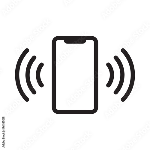 Mobile phone signal emission graphic design element