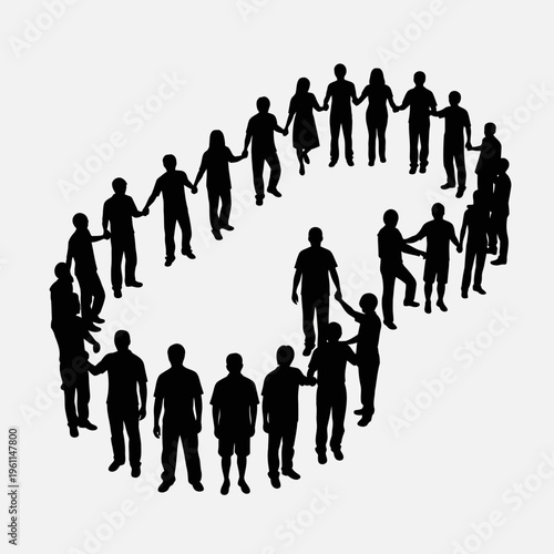 Diverse group of people holding hands.