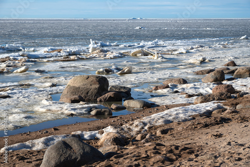 Fotografi Gulf of Finland on a March day. Leningrad Region, Russia