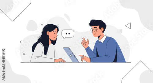 Business meeting with laptop, collaboration and discussion between colleagues