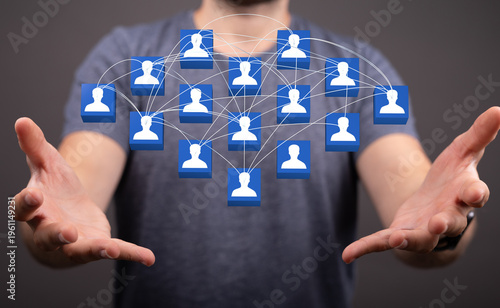 Hands holding a social netw...