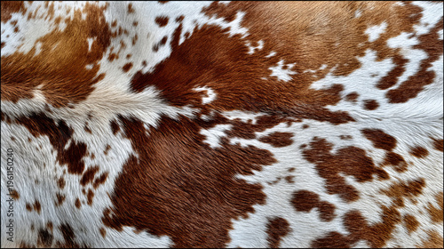 Realistic full-frame cowhide rug with random scattered spots