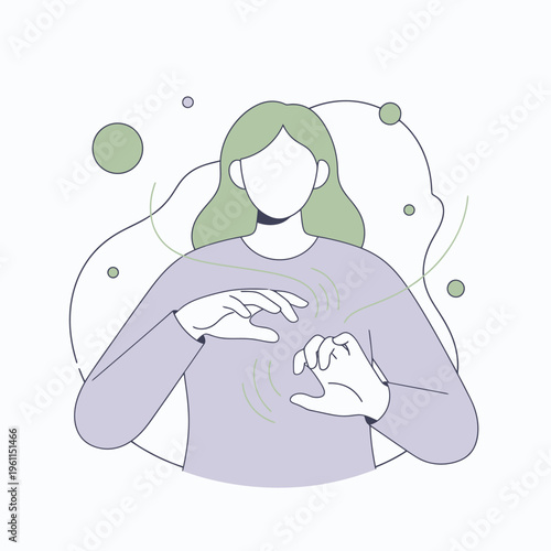 Person demonstrating sign language with hands.