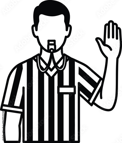 Referee halting play with hand signal