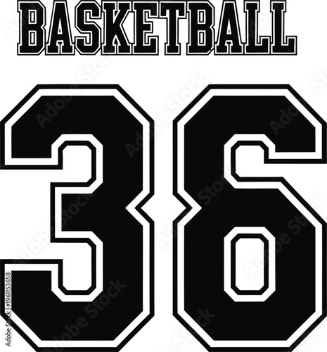 Basketball jersey number 36 graphic