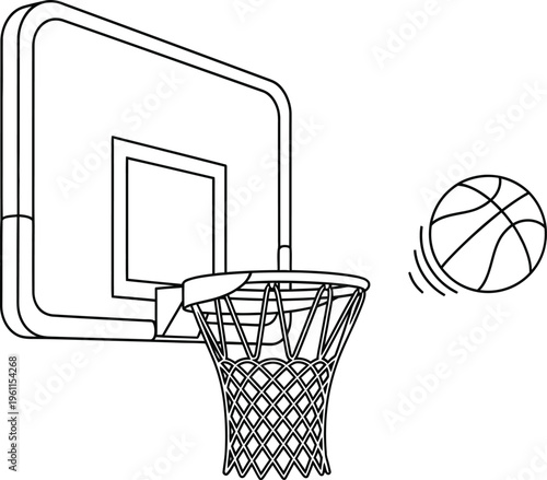 A basketball going through a hoop