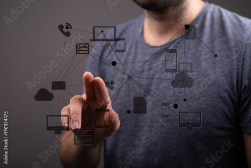 Person connecting with digi...