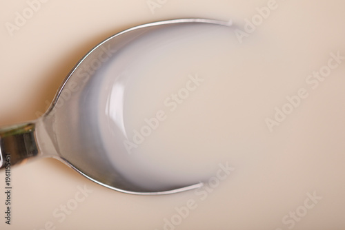 Close-up of a spoon filled ...