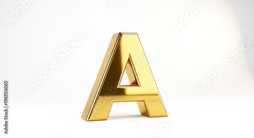 A gold letter A on a white background.