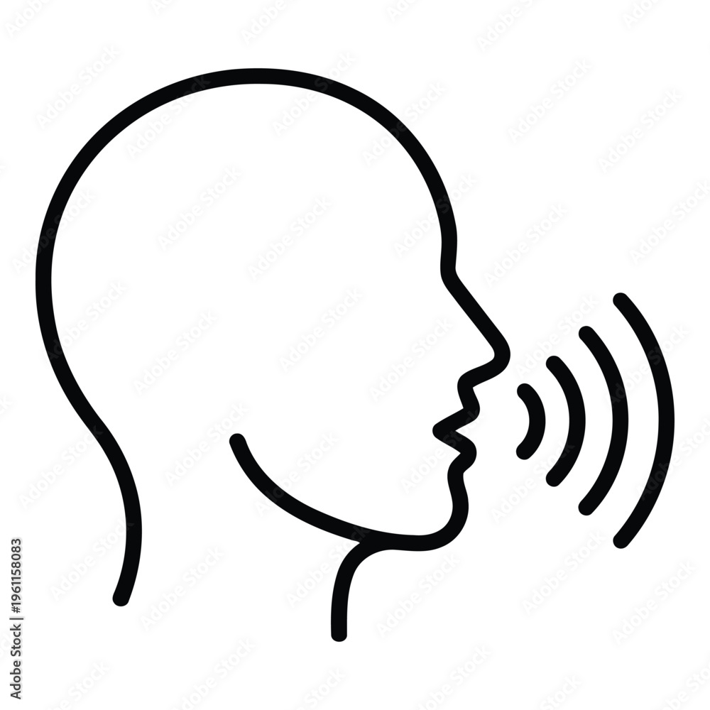 Obraz premium Black line drawing of human head 1.