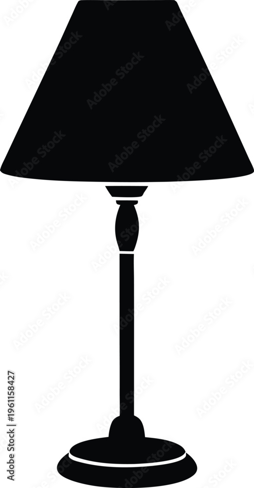 Obraz premium Table lamp silhouette vector illustration