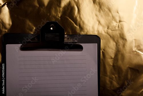 Close up of clipboard with ...