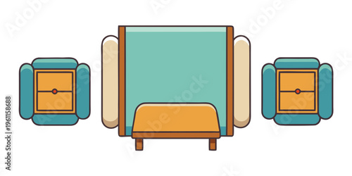 Furniture top view icon pack featuring chairs and seating silhouettes. Ideal for interior design and architectural planning..