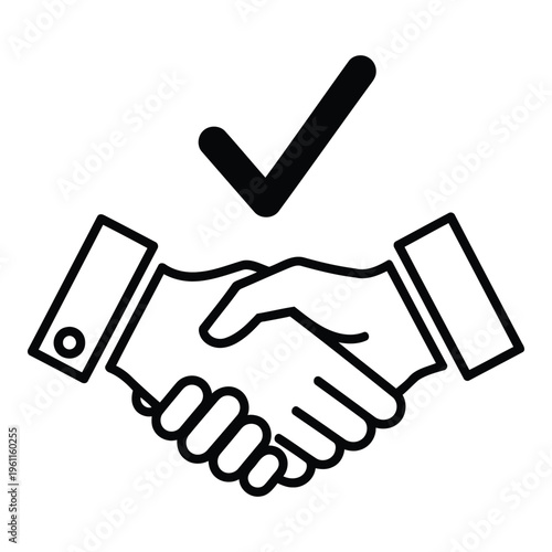 Handshake with Checkmark Business Agreement.